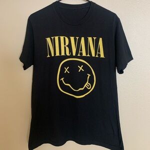 Men Nirvana Black Shirt Cotton Medium. Used Good Condition.